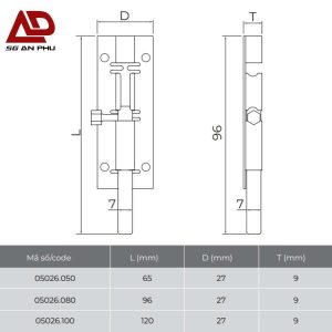 Chốt giữ cửa tủ IVAN 05026