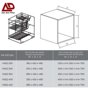 Giá kệ dao thớt chai lọ IVAN 14922