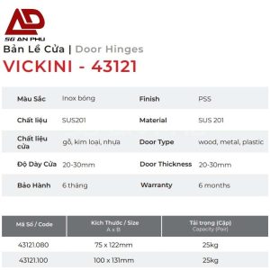 Bản lề cửa tự động IVAN 43121