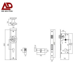 Khóa cửa nẹp VICKINI 35556.101