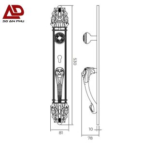 Tay khóa cửa sảnh VICKINI 39501.004