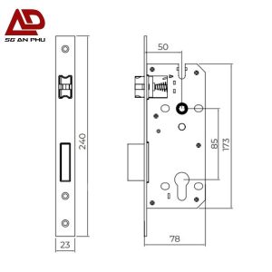 Thân khóa cửa VICKINI 40855.001