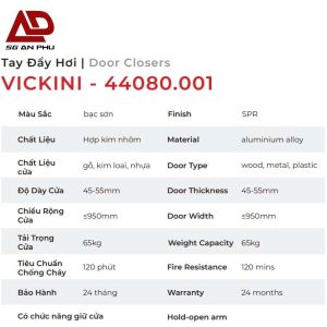 Tay đẩy hơi VICKINI 44080.001