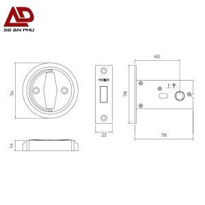 Chốt cửa móc âm VICKINI 46701.001