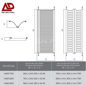 Giá kệ bát đĩa cố định VICKINI 14801 SSS