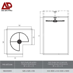 Giá kệ góc mắc áo xoay 360 độ IVAN 18249.800