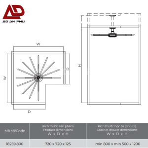 Giá kệ góc vắt quần xoay 360 độ IVAN 18259.800