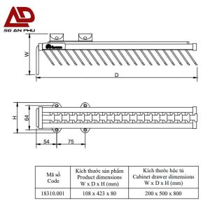 Giá kệ vắt cà vạt IVAN 18310.001