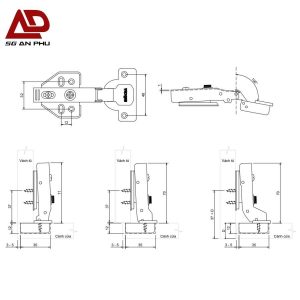 Bản lề bật giảm chấn VICKINI 01420 NP