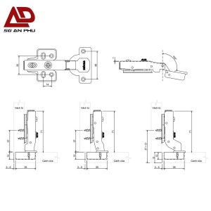 Bản lề bật giảm chấn VICKINI 01608 PSS