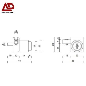 Khóa tủ kính VICKINI 03308.001 CP