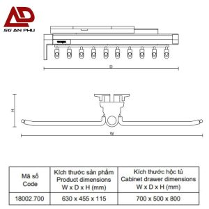 Giá kệ vắt quần VICKINI 18002.700 GRPR