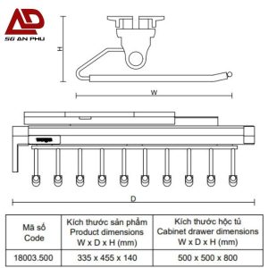 Giá kệ vắt quần VICKINI 18003.500 GRPR