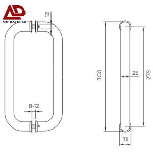 Tay cửa kính VICKINI 69113.300 PSS