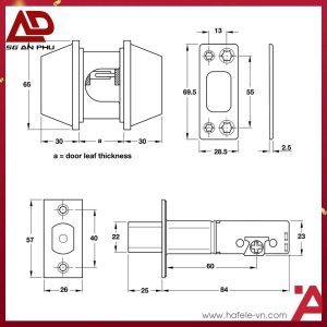 Khóa cóc 2 đầu chìa loại lớn HAFELE 911.64.278