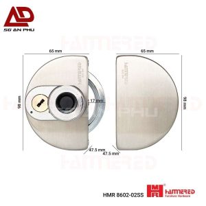 Khóa cửa kính có vân tay HAMMERED