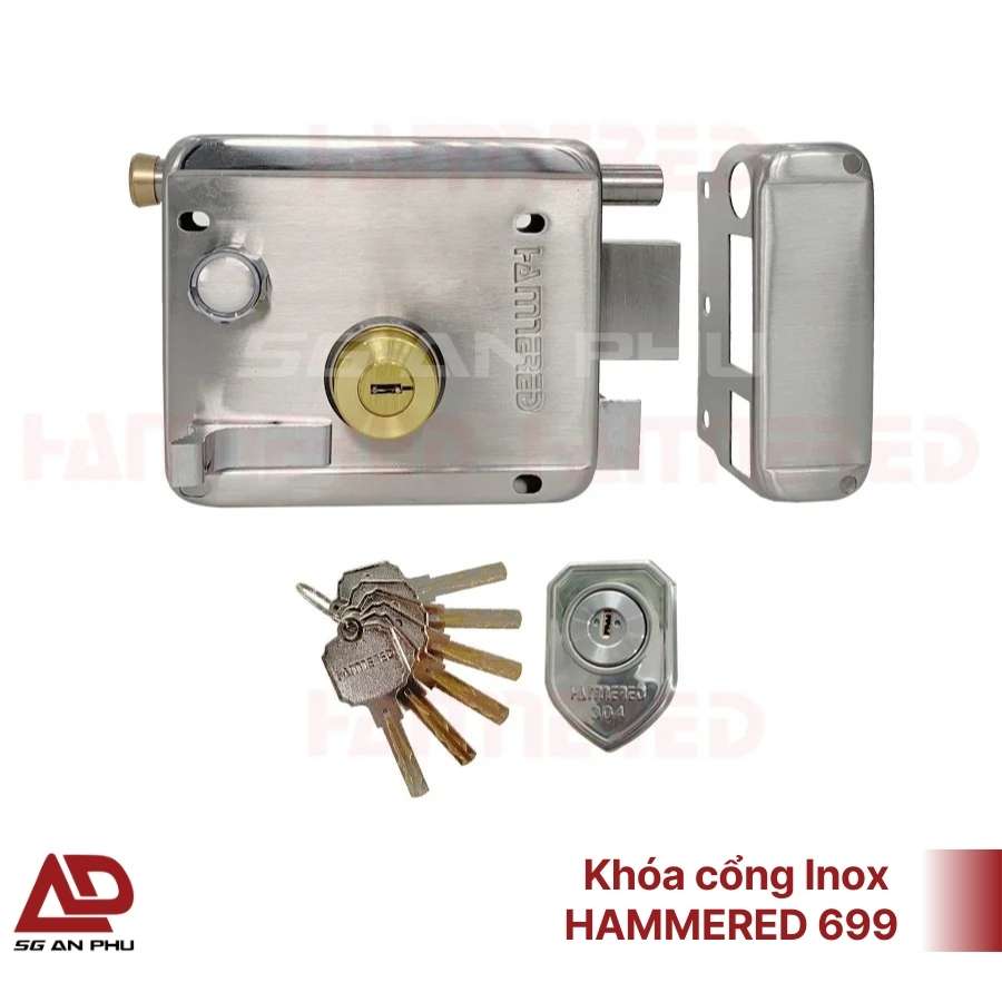 Khóa cổng inox HAMMERED