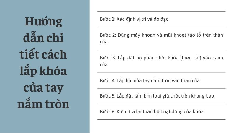 Hướng dẫn chi tiết cách lắp khóa cửa tay nắm tròn