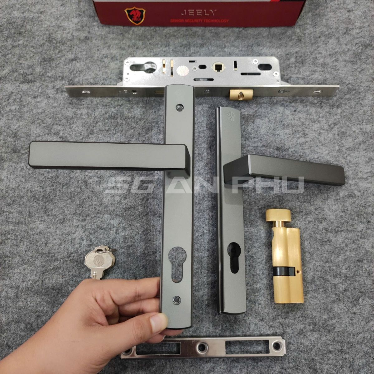 Khóa cửa nhôm đơn điểm Xingfa JEELY AL8381 xám