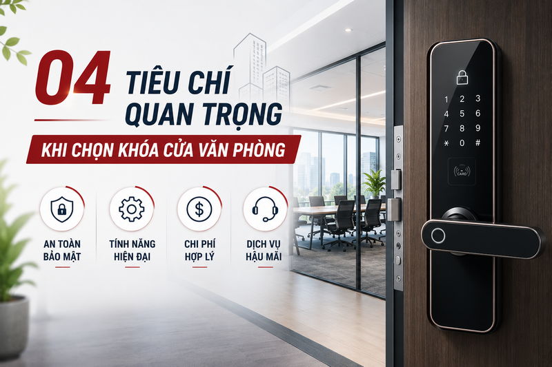 Khóa cửa vân tay dùng cho văn phòng: Bảo mật sinh trắc học tối ưu