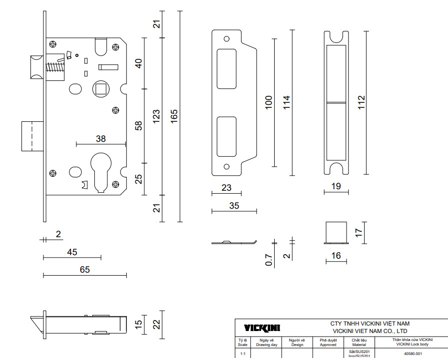 Thông số khóa 40580.001