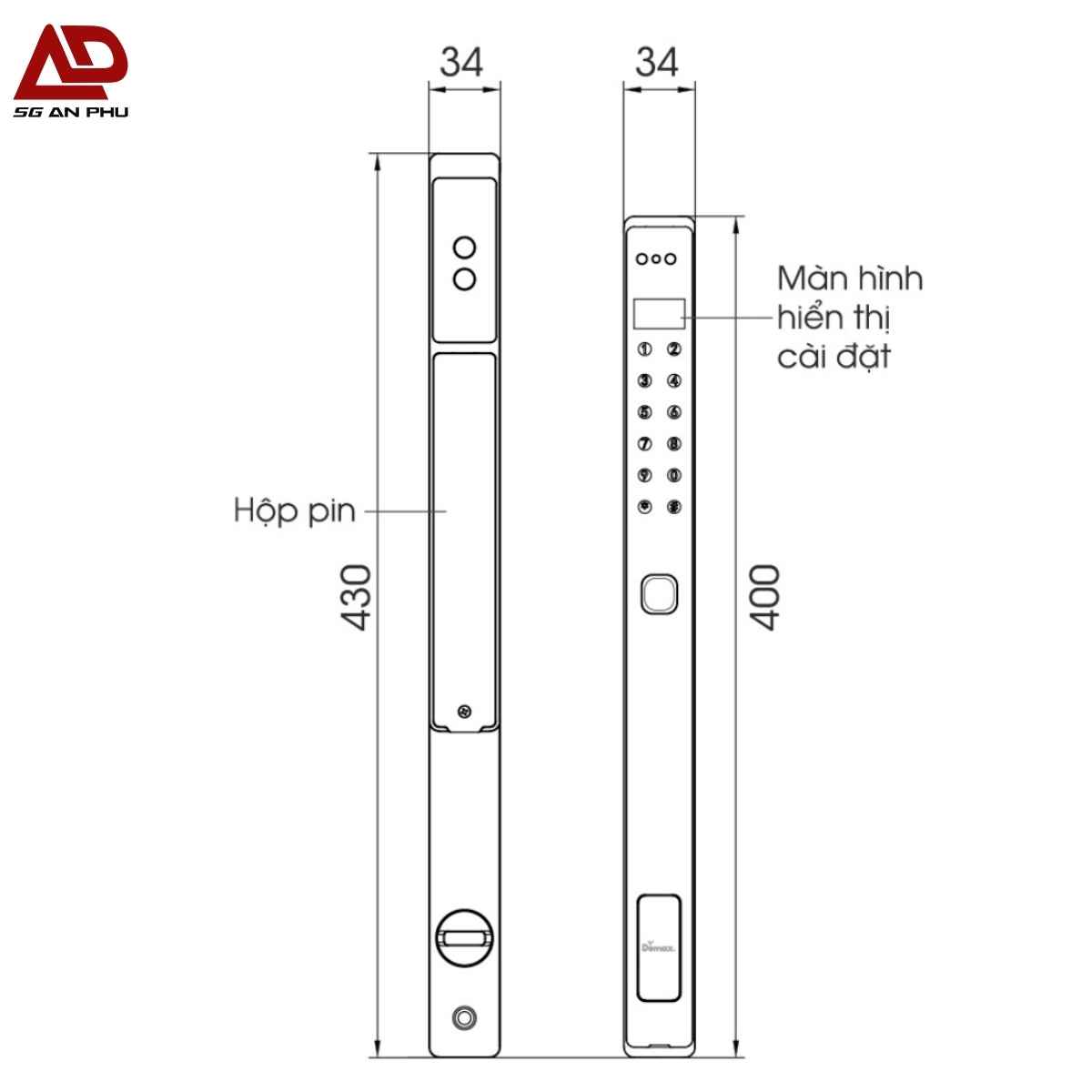 Frame (45) Khóa nhận diện khuôn mặt EL-MS908 BL CNC