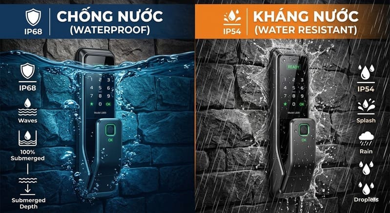 Phân biệt rõ ràng giữa 'Chống nước' và 'Kháng nước'