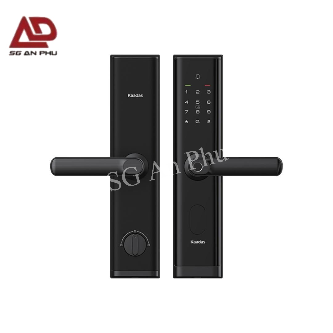 Khóa vân tay cửa kính Kaadas cao cấp, thiết kế sang trọng, bảo mật hiện đại.