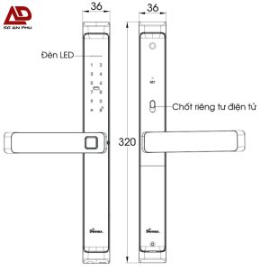 Khóa cửa nhôm EL-MS699 GS