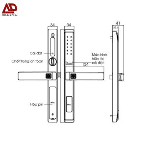 Khóa cửa nhôm Demax EL688 WH