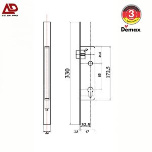 Khóa cửa nhôm SL103