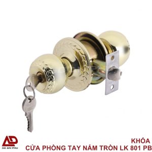 KHÓA CỬA PHÒNG TAY NẮM TRÒN LK 801 PB