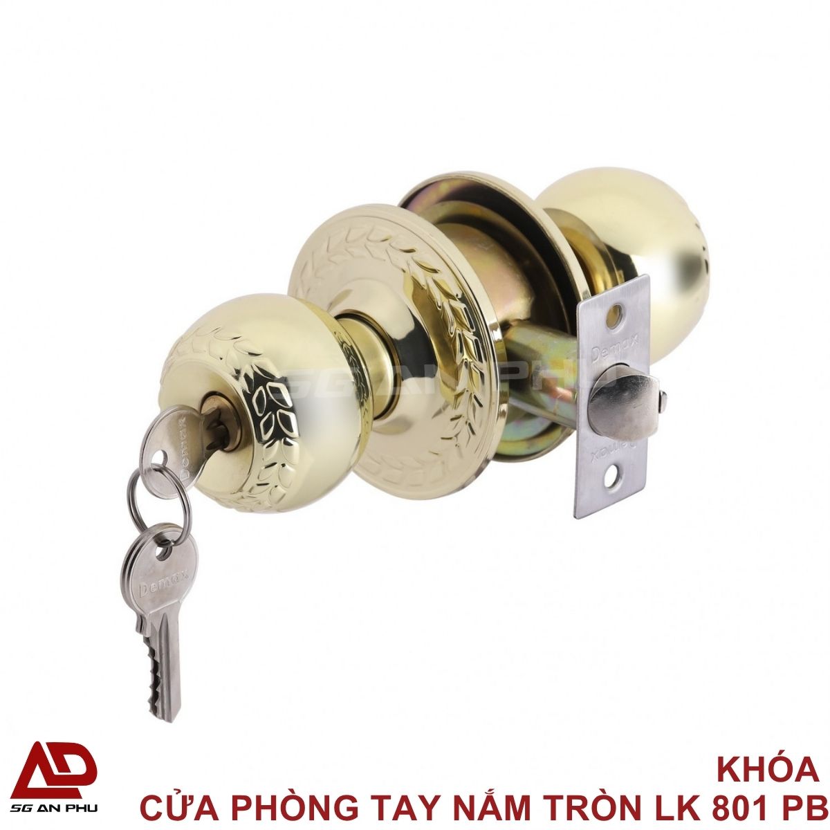 KHÓA CỬA PHÒNG TAY NẮM TRÒN LK 801 PB