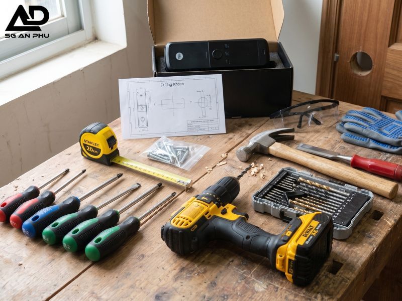 Danh sách đầy đủ dụng cụ lắp khóa vân tay cần có