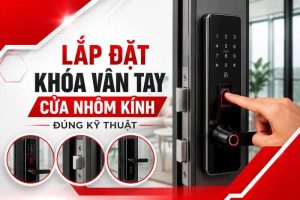 Lắp đặt khóa vân tay cửa nhôm kính, cửa nhôm có lắp khóa vân tay được không?