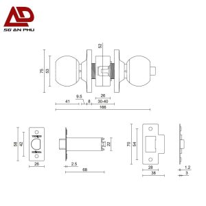 Thông số kỹ thuật tiêu chuẩn cho lỗ khoan khóa tay nắm tròn